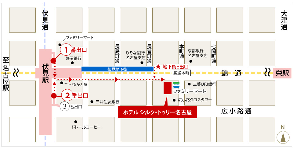 伏見駅からのアクセス図